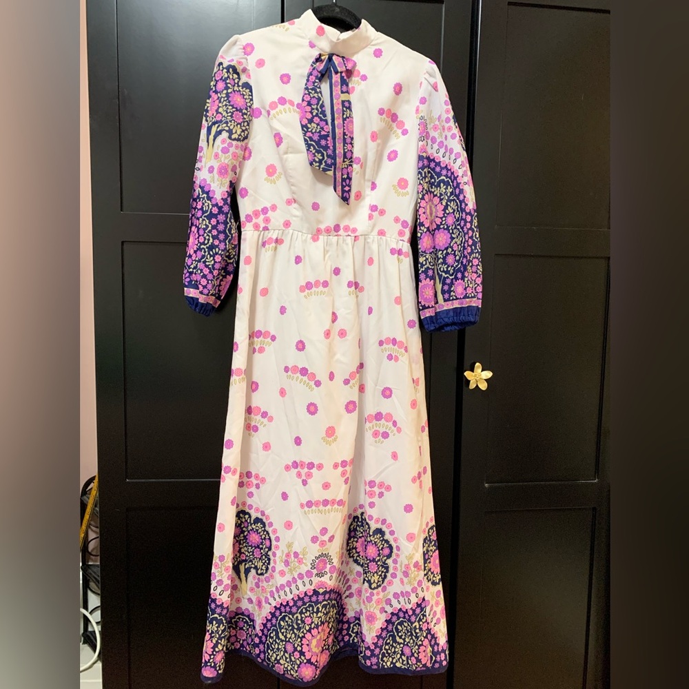 Can Can London Vintage floral Maxi Dress, floral frenzy, 1970’s